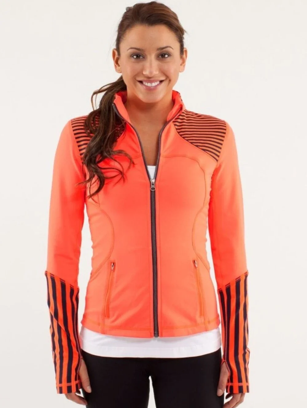 Lululemon Forme 'Flare Inkwell Stripe' Luon Jacket Women's/ 10